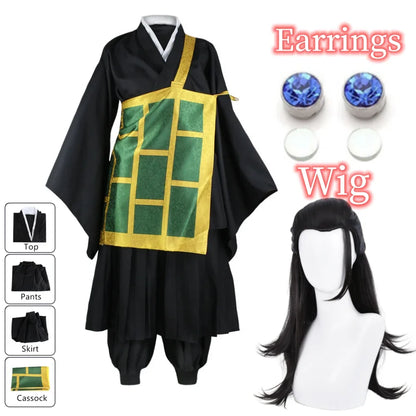 Jujutsu Kaisen Geto SuNAFTA u Cosplay Costume, Black Blue Kimono, Uniform Sв, Anime Everthe, Halloween Costumes for Women and Men
