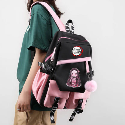 Sac à Dos Demon Slayer - Cartable Anime pour Collège/Lycée - Idée Cadeau Ados