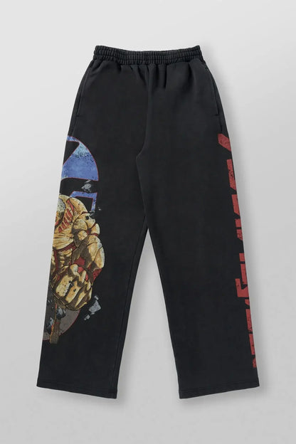 YOUNGLA American Cartoon Attack on Titan Jogger Cotton Wool Printed Wide Leg Pants