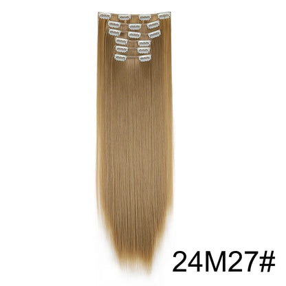 WIGSIN – Extension capillaire synthétique de 24 pouces, postiche longue et lisse en Fiber résistante à la chaleur, noire, brune, blonde, 6 pièces, pour femmes