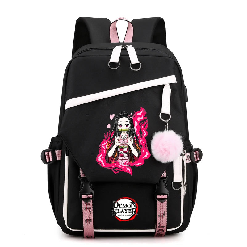 Démon Slayer sac à dos adolescente garçon retour à l'école sac à dos enfants sac d'école femmes sac à dos toile loisirs dessin animé Mochilas