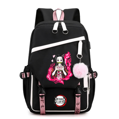 Démon Slayer sac à dos adolescente garçon retour à l'école sac à dos enfants sac d'école femmes sac à dos toile loisirs dessin animé Mochilas