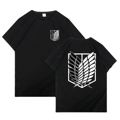 Japanese Anime T-shirt Men Attack on Titan Tshirt Unisex Kawaii Cartoon Titan Attack Graphic Tees Male Harajuku Summer Tops