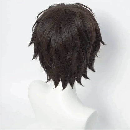 Perruque de Cosplay Dazai Osamu de haute qualité, perruques synthétiques courtes brunes résistantes à la chaleur pour chiens errants, Anime Bungo