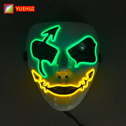 Masque lumineux pour Costume d'halloween, masque de Cosplay LED Demon Slayer pour hommes et femmes, accessoires de maison hantée d'horreur
