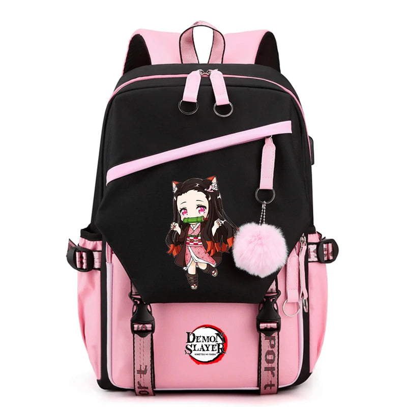 Démon Slayer sac à dos adolescente garçon retour à l'école sac à dos enfants sac d'école femmes sac à dos toile loisirs dessin animé Mochilas