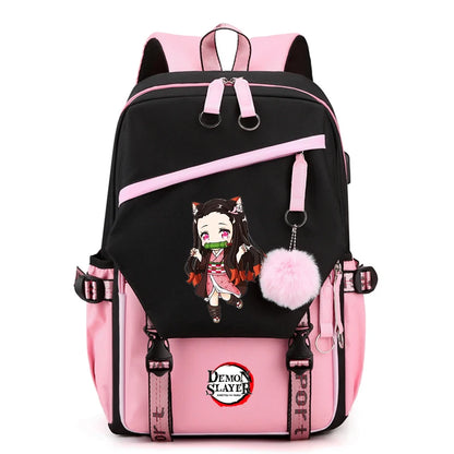 Démon Slayer sac à dos adolescente garçon retour à l'école sac à dos enfants sac d'école femmes sac à dos toile loisirs dessin animé Mochilas