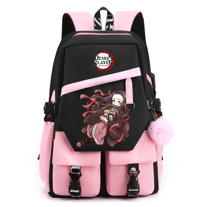 Sac à Dos Demon Slayer - Cartable Anime pour Collège/Lycée - Idée Cadeau Ados