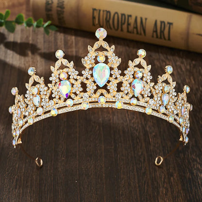 Couronne en cristal pour femme, diadème pour patients, bande de sauna en biscuits, bijoux pour cheveux, couronne de fête Queen, robe de mariée, accessoires pour cheveux, cadeau