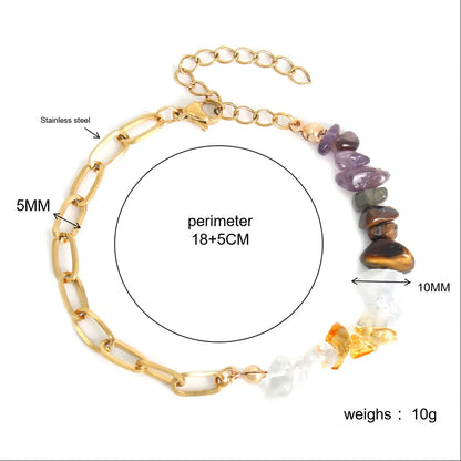 Bracelets bohème en acier inoxydable 316l, cristal naturel, pierre violette, pour femmes, bijoux de vacances, cadeaux, livraison directe
