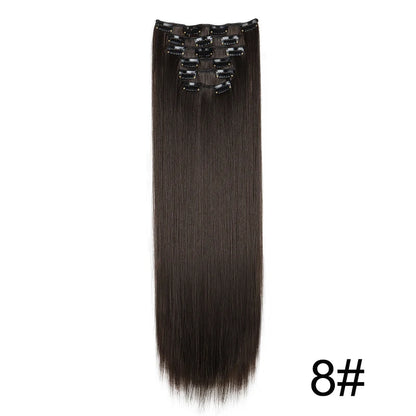WIGSIN – Extension capillaire synthétique de 24 pouces, postiche longue et lisse en Fiber résistante à la chaleur, noire, brune, blonde, 6 pièces, pour femmes