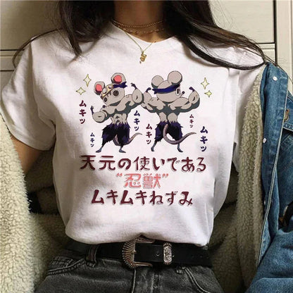 Démon Slayer T-shirt femmes Kimetsu No Yaiba Nezuko T-shirt femme Tanjirou Kamado graphique T-shirt japonais Anime Manga T-shirt