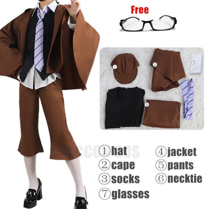 Anime Bungo Stray Edogawa Rampo Cosplay Costumes chiens perruque unisexe détective uniforme costume complet fête Colthing Halloween Costumes