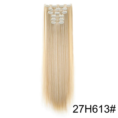 WIGSIN – Extension capillaire synthétique de 24 pouces, postiche longue et lisse en Fiber résistante à la chaleur, noire, brune, blonde, 6 pièces, pour femmes
