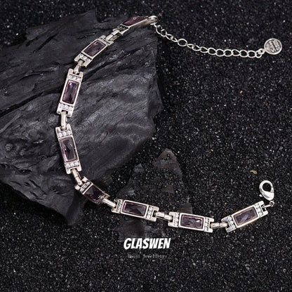 Bracelet en argent Sterling 925 pour femmes, cristal violet, tendance, cadeaux d'anniversaire, ne se décolore jamais, bon marché, nouvel arrivage