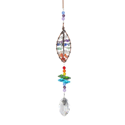 Attrape-lumière en cristal, arbre de vie, ornement en cristal, fabricant d'arc-en-ciel, prisme en cristal, pendentif Chakra, fenêtre, décoration de jardin de maison