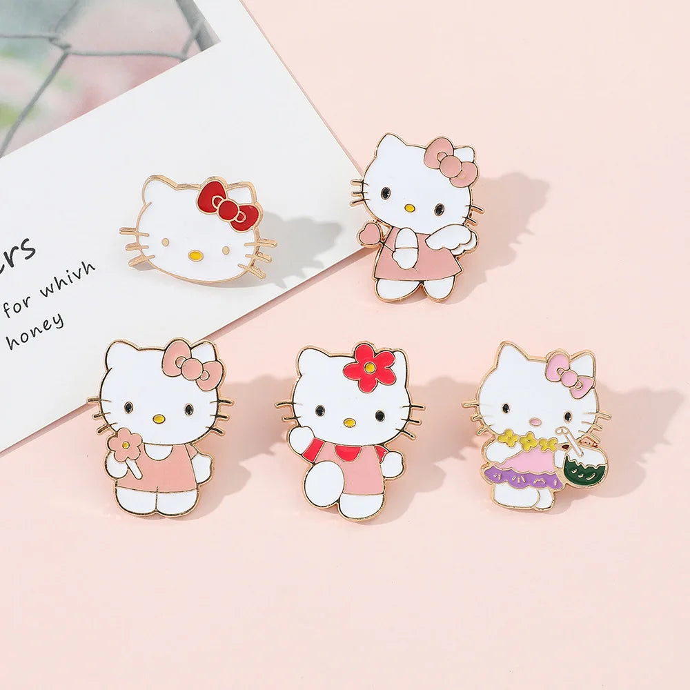 Sanrio Hello Kitty mignon Kit chat épinglettes pour sacs à dos broches pour femmes émail broche cadeau mode bijoux accessoires