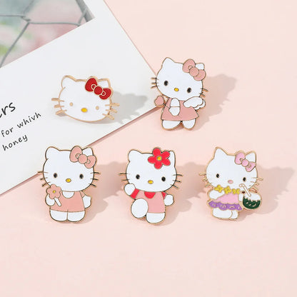 Sanrio Hello Kitty mignon Kit chat épinglettes pour sacs à dos broches pour femmes émail broche cadeau mode bijoux accessoires