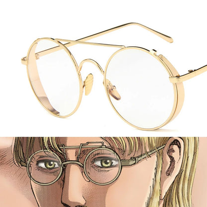 Anime Attack on Titan Zeke Jaeger Metal Steampunk Cosplay Goggles with Pio Mirror Retro Round Frame