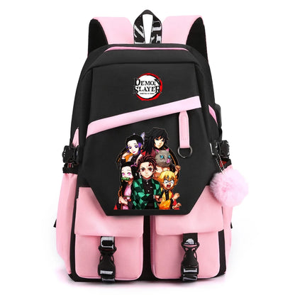 Sac à Dos Demon Slayer - Cartable Anime pour Collège/Lycée - Idée Cadeau Ados