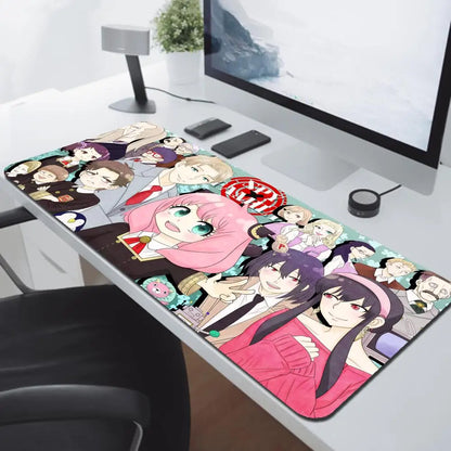 Anya Forger Kawaii Anime Spy X Family Mausepad Media Natural Rubber Non-Slip Desk Mouse Pad Large Locking Edge 900x400