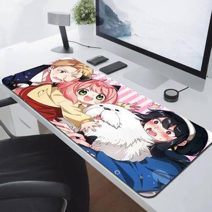 Anya Forger Kawaii Anime Spy X Family Mausepad Media Natural Rubber Non-Slip Desk Mouse Pad Large Locking Edge 900x400