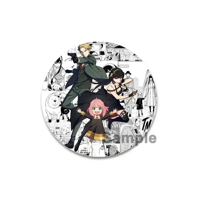 32/44/58mm Cute Anime Spy X Family Enamel Pins Cute Head Lapel Pins Cartoon Badge Backpack Hat Jewelry Accessories Gift