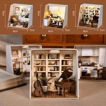 Maison de course l'inventaire en bois avec lumières LED, maison de beurre casa, mini kit de bricolage, assemblage de meubles, jouets de chambre exécutifs, 3D, bricolage