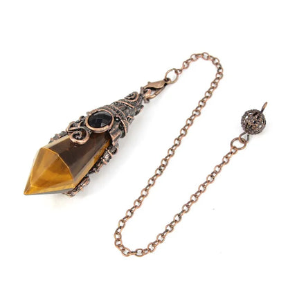 Pendentif pendule en cristal à 12 facettes, pour la Divination radiesthésie, pierre naturelle, améthyste, Quartz Rose, amulette, spirituel, bijoux