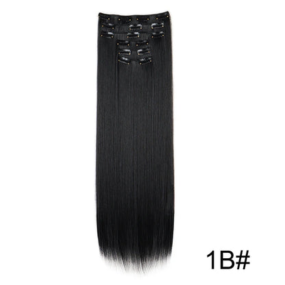 WIGSIN – Extension capillaire synthétique de 24 pouces, postiche longue et lisse en Fiber résistante à la chaleur, noire, brune, blonde, 6 pièces, pour femmes