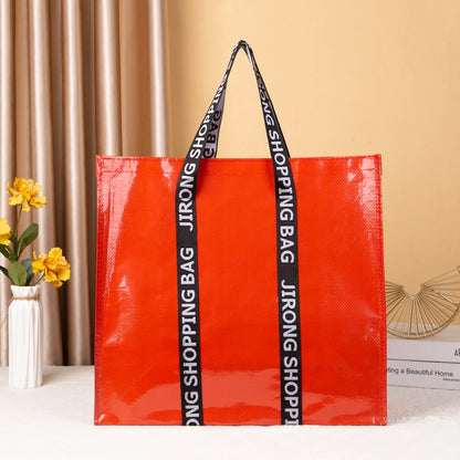 Sac de courses tissé PP couleur, fourre-tout pliable et réutilisable, pochette pliante de voyage, sac de rangement de salle de bain Non tissé, nouvelle collection