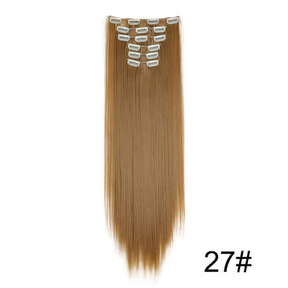 WIGSIN – Extension capillaire synthétique de 24 pouces, postiche longue et lisse en Fiber résistante à la chaleur, noire, brune, blonde, 6 pièces, pour femmes