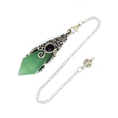Pendentif pendule en cristal à 12 facettes, pour la Divination radiesthésie, pierre naturelle, améthyste, Quartz Rose, amulette, spirituel, bijoux