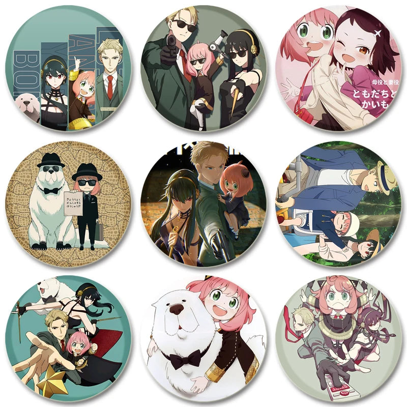 32/44/58mm Cute Anime Spy X Family Enamel Pins Cute Head Lapel Pins Cartoon Badge Backpack Hat Jewelry Accessories Gift