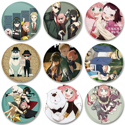 32/44/58mm Cute Anime Spy X Family Enamel Pins Cute Head Lapel Pins Cartoon Badge Backpack Hat Jewelry Accessories Gift