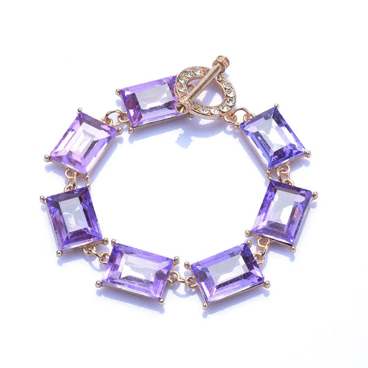 Bracelets en cristal de verre violet jaune bleu pour femmes, bijoux à breloques de luxe, style Boho ethnique, nouvelle collection 2025