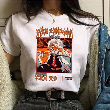 Démon Slayer T-shirt femmes Kimetsu No Yaiba Nezuko T-shirt femme Tanjirou Kamado graphique T-shirt japonais Anime Manga T-shirt