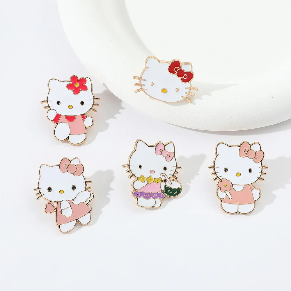 Sanrio Hello Kitty mignon Kit chat épinglettes pour sacs à dos broches pour femmes émail broche cadeau mode bijoux accessoires