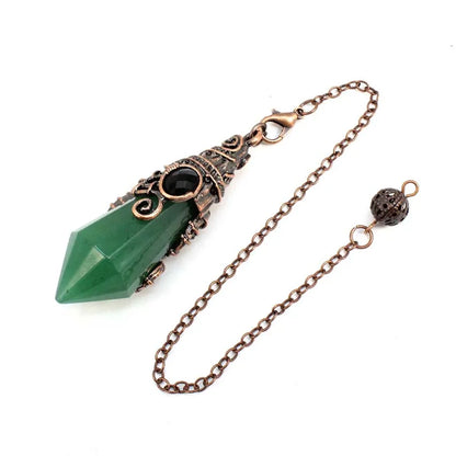 Pendentif pendule en cristal à 12 facettes, pour la Divination radiesthésie, pierre naturelle, améthyste, Quartz Rose, amulette, spirituel, bijoux