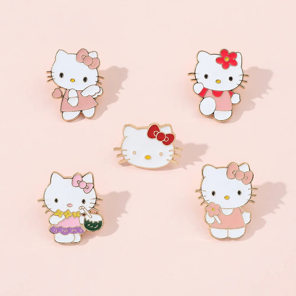 Sanrio Hello Kitty mignon Kit chat épinglettes pour sacs à dos broches pour femmes émail broche cadeau mode bijoux accessoires