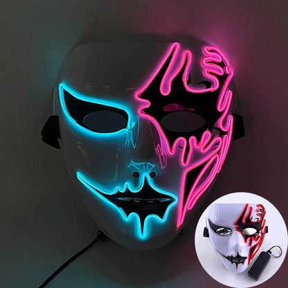 Masque lumineux pour Costume d'halloween, masque de Cosplay LED Demon Slayer pour hommes et femmes, accessoires de maison hantée d'horreur