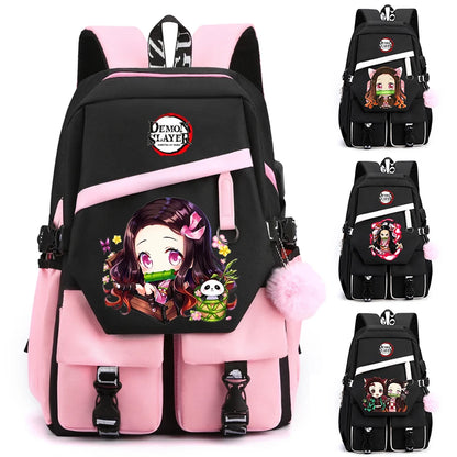 Sac à Dos Demon Slayer - Cartable Anime pour Collège/Lycée - Idée Cadeau Ados