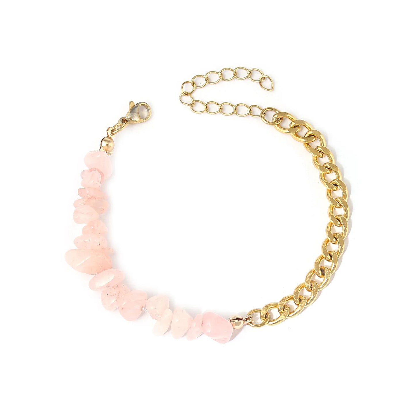 Bracelets bohème en acier inoxydable 316l, cristal naturel, pierre violette, pour femmes, bijoux de vacances, cadeaux, livraison directe
