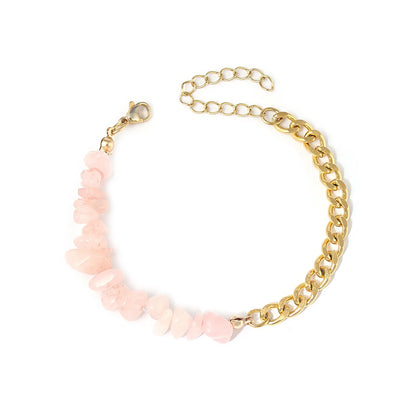 Bracelets bohème en acier inoxydable 316l, cristal naturel, pierre violette, pour femmes, bijoux de vacances, cadeaux, livraison directe