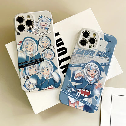 Coque de téléphone pour IPhone 16 15 14 13 12 11 Plus Pro Max Mini, Film rigide HD brillant, coque de dessin animé g-awr g- gura
