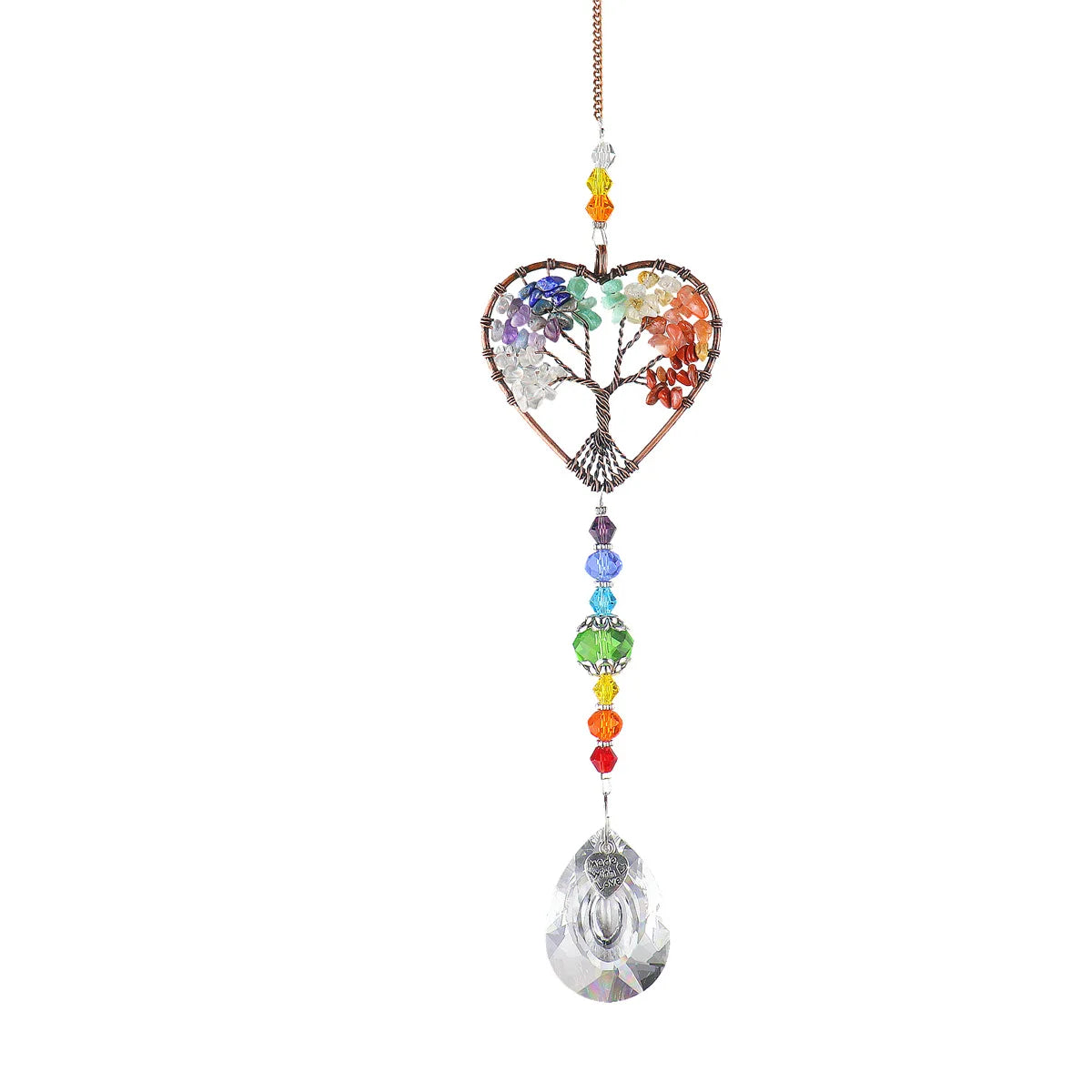 Attrape-lumière en cristal, arbre de vie, ornement en cristal, fabricant d'arc-en-ciel, prisme en cristal, pendentif Chakra, fenêtre, décoration de jardin de maison
