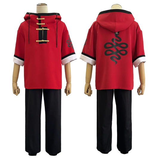 LOUN-Perruque à Capuche Rouge et Pantalon Noir pour Halloween et Noël, Manga, Anime, Alma, Cosplay, Décontracté, 03