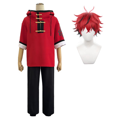 LOUN-Perruque à Capuche Rouge et Pantalon Noir pour Halloween et Noël, Manga, Anime, Alma, Cosplay, Décontracté, 03