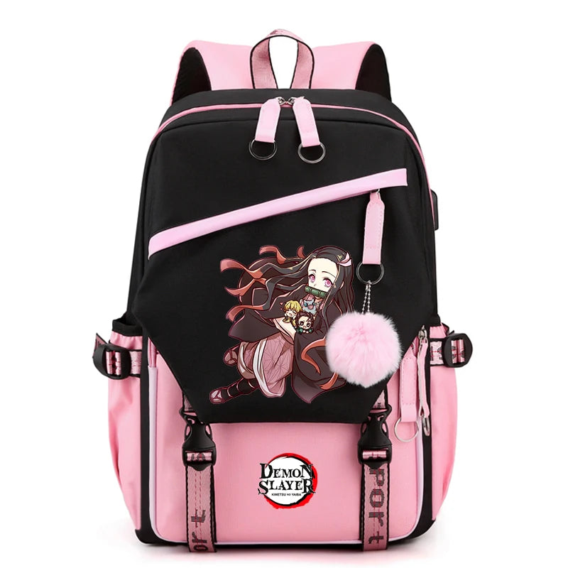 Démon Slayer sac à dos adolescente garçon retour à l'école sac à dos enfants sac d'école femmes sac à dos toile loisirs dessin animé Mochilas