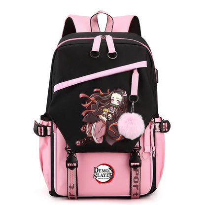 Démon Slayer sac à dos adolescente garçon retour à l'école sac à dos enfants sac d'école femmes sac à dos toile loisirs dessin animé Mochilas